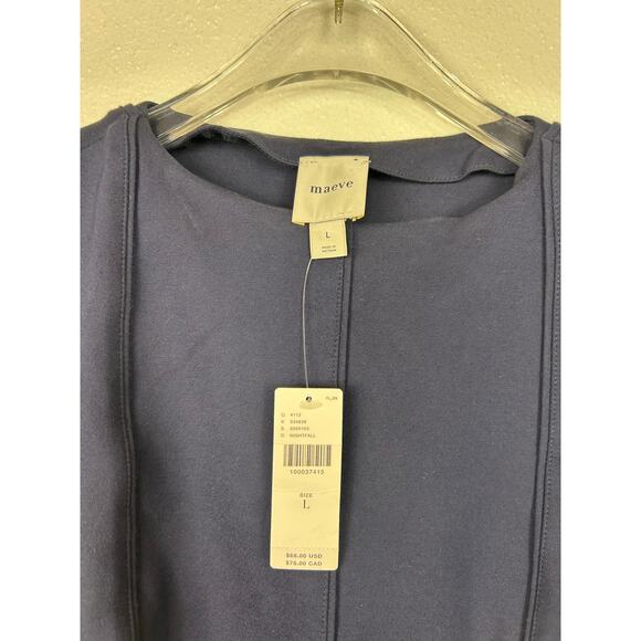 Anthropologie Maeve NWT Seamed Shell Top Navy Blue Business Casual Office - Picture 4 of 7